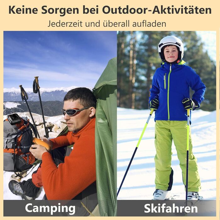 Електричні грілки для рук, 2 шт. з зарядним кейсом, 14000 mAh, USB-C, 3 режими нагріву, до 55°C, чорні - для чоловіків та жінок