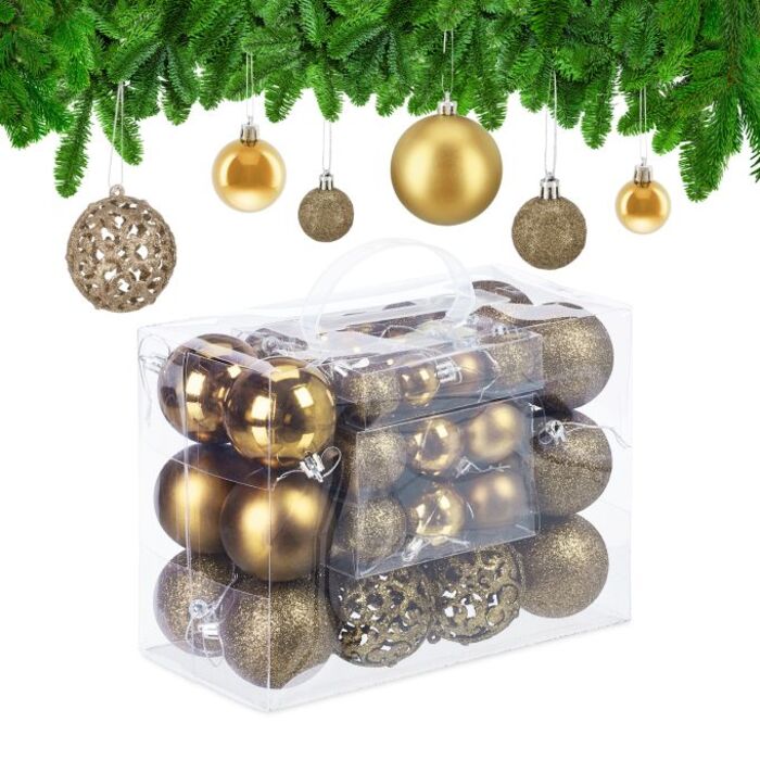 Relaxdays Set of 50 Christmas Baubles