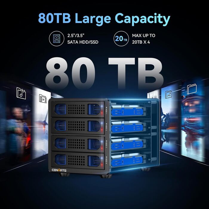 Зовнішній HDD-корпус на 4 слоти для 2.5/3.5
