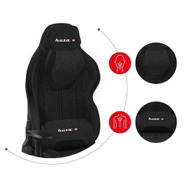 Ігрове крісло Huzaro Force 7.9 Black Mesh, тканина, чорне