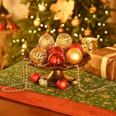 Набір прикрас для ялинки Valery Madelyn, 100 шт. ялинкові кулі, червоно-золота тема, з петельками