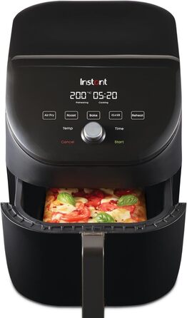 Instant Vortex Slim 5.7L Digital Air Fryer, Black, 5-in-1 Smart Programmable Air Fryer, Baking, Roasting, Grilling, Reheating - 1700W Large Digital Slim Design (5.7L)
