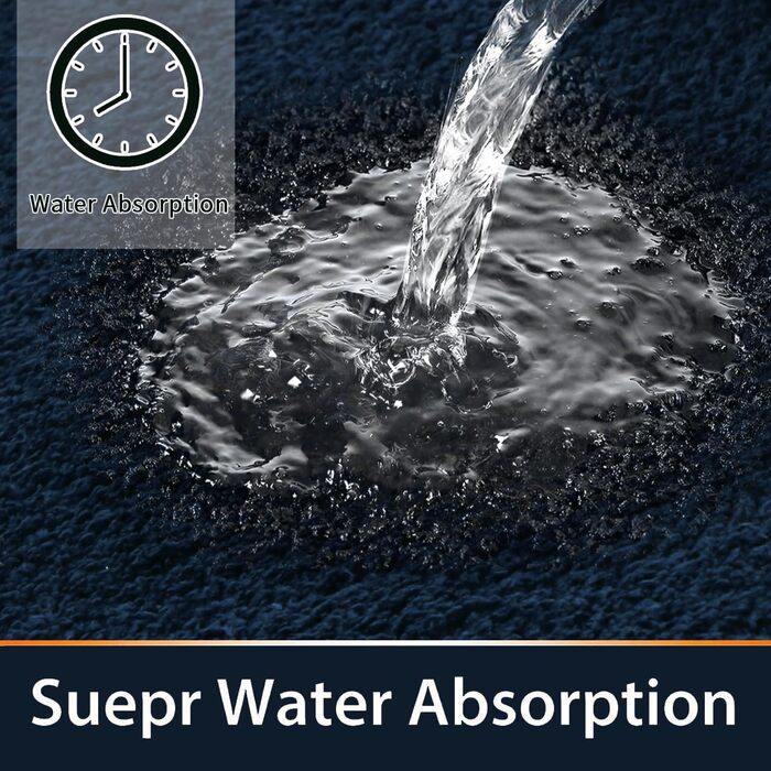 Килим з мікрофібри 120x170 см - килим з коротким ворсом, який можна прати, для вітальні та спальні, м'який, пухнастий, з сучасним однотонним дизайном, антрацитовий (темно-синій, 50x120 см (прямокутний))