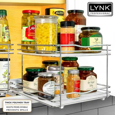 Висувна організація для спецій LYNK PROFESSIONAL® для шаф 26,4 см - Хромований висувний спецієвник для внутрішніх шаф, 2 рівні