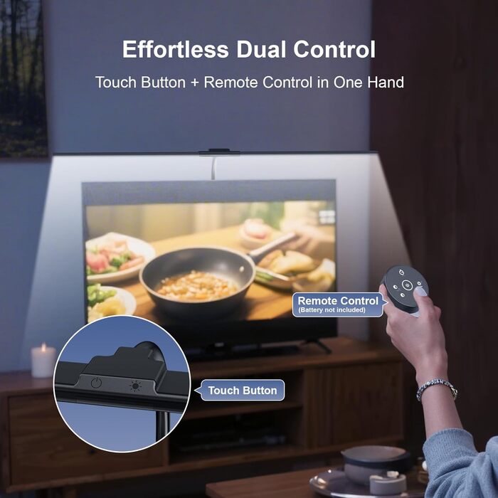 LED лампа настільна з регулюванням яскравості - 1500LM 24W, кріплення-прищіпка, з пультом, гнушкий 80см шнур, USB-порт, для офісу та дому (Чорний)