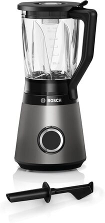 Блендер Bosch VitaPower Serie 4 MMB6172S, 1200 Вт, 1,5 л, скляна чаша, нержавіючі леза, 30 000 об/хв, сріблястий, частини для посудомийки