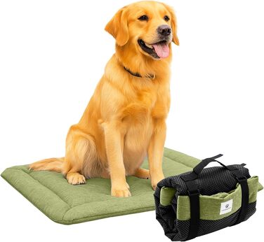 Килимок для собак Wanderpfote, 75x50 см – ортопедичний, водовідштовхувальний, для подорожей – зелений