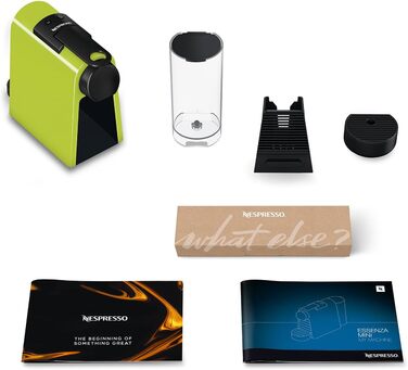 Кавова капсульна машина Nespresso De'Longhi Essenza Mini EN 85.L, 19 бар, компактна, набір капсул, лайм, без спінювача молока
