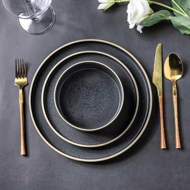 Набір посуду LeRatio для 6 осіб, 18 предметів, кераміка, стійкий до подряпин, сірий та білий (18 предметів)