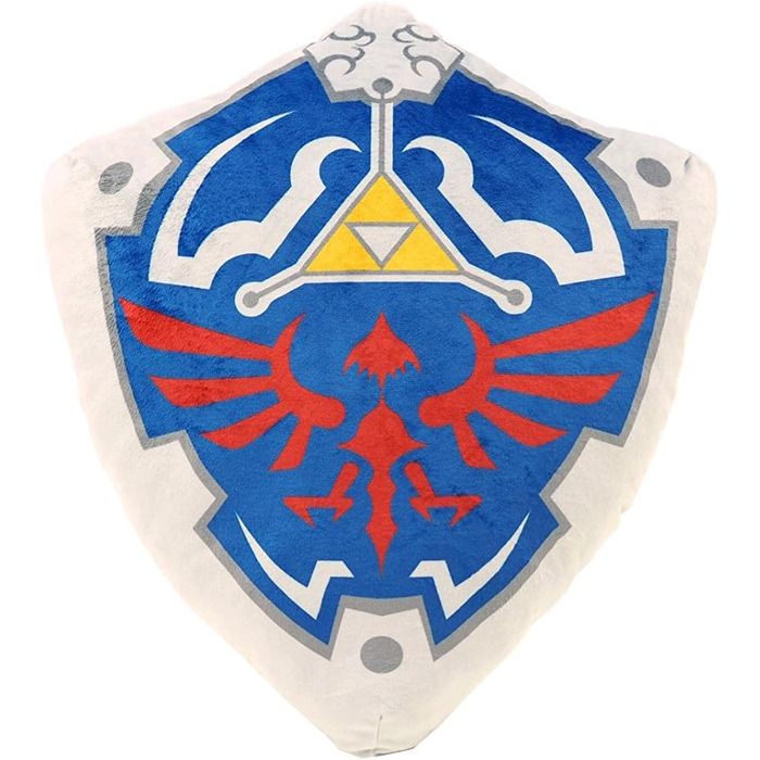 Подушка-плюш The Legend of Zelda Трифорс у формі щита, 40 см, San-Ei, багатокольорова