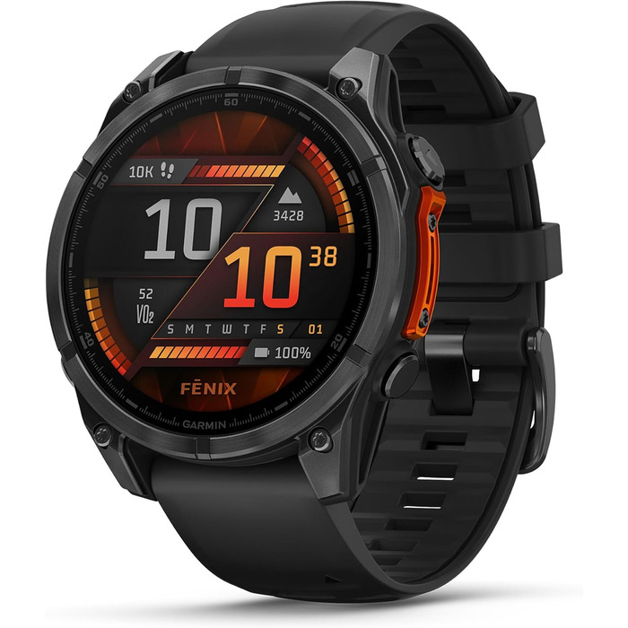 Garmin fēnix 8 47mm: мультиспортивний смартгодинник з AMOLED дисплеєм, до 16 днів роботи, 80+ функцій, топографічні карти, EKG, телефон, музика, ліхтарик. Чорний/Шифер