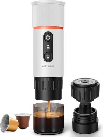 Портативна кавомашина для еспресо COTGCO 20 bar з акумулятором 13500mAh | Сумісна з капсулами Nespresso | Для кемпінгу, авто, офісу