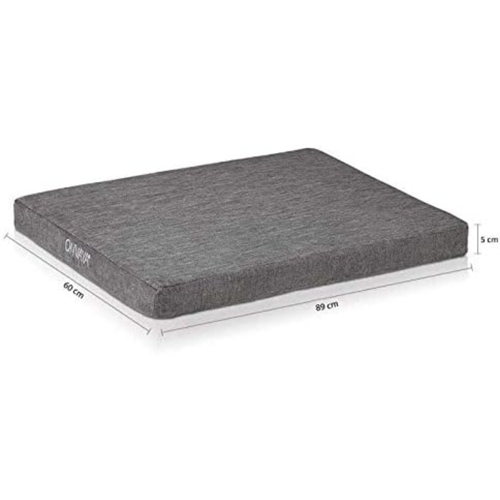 ONVAYA® ортопедична подушка для собак з Memory Foam | сіра | розмір S | 89x60x5 см | лежанка, матрац, килимок