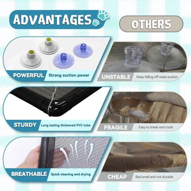 Кішка-гамак для вікна Dracarys | для великих котів до 20 кг | Посилений гамак з міцним присоском | Ліжко для засмаги кота, ліжко для домашніх тварин, підходить для вікон довжиною ≥76 см та висотою ≥64 см, розмір L-68*38*58 см