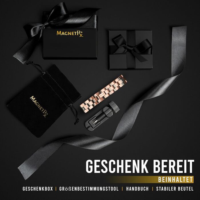 Браслет на руку MagnetRX® з чистої міді для чоловіків - Магнітний браслет для чоловіків, ідеальний при артриті та синдромі карпального тунелю - З інструментом для регулювання розміру (Президентський стиль)