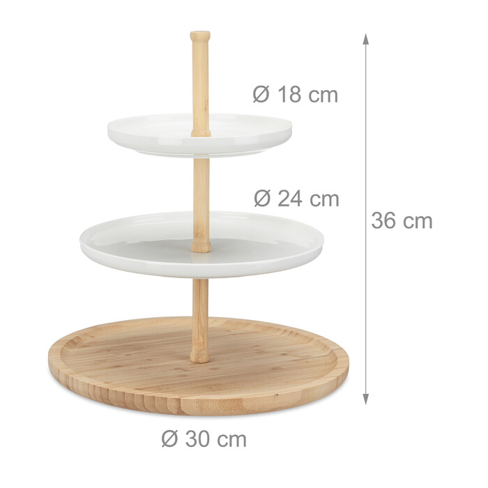 Relaxdays Bamboo and Ceramic Shelves