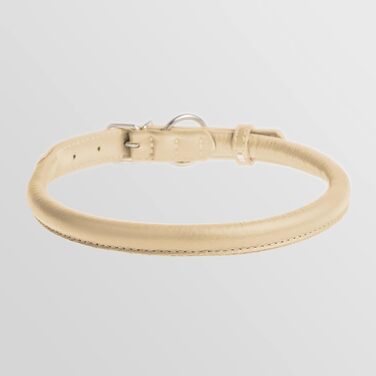 Шкіряний нашийник для собак CollarDirect, круглий, м'який з підкладкою, ручної роботи, справжня шкіра, для цуценят та дорослих собак, малих та великих порід, рожевий, червоний, фіолетовий, синій (бежевий, 15-18 см)