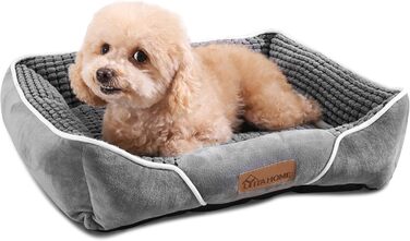 YITAHOME Dog Bed for Medium to Small Dogs, Dog Cushion, Dog Beds, 64x53cm, Non-Slip Bottom Dog Sofa, grey (51x48x15cm (L x W x H))