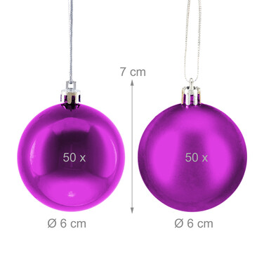 Relaxdays Set of 100 Christmas Baubles
