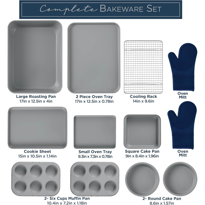 Набір форм для випічки з антипригарним покриттям, 13 шт. Salbei (Деним)