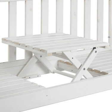 Relaxdays White Garden Bench with Table