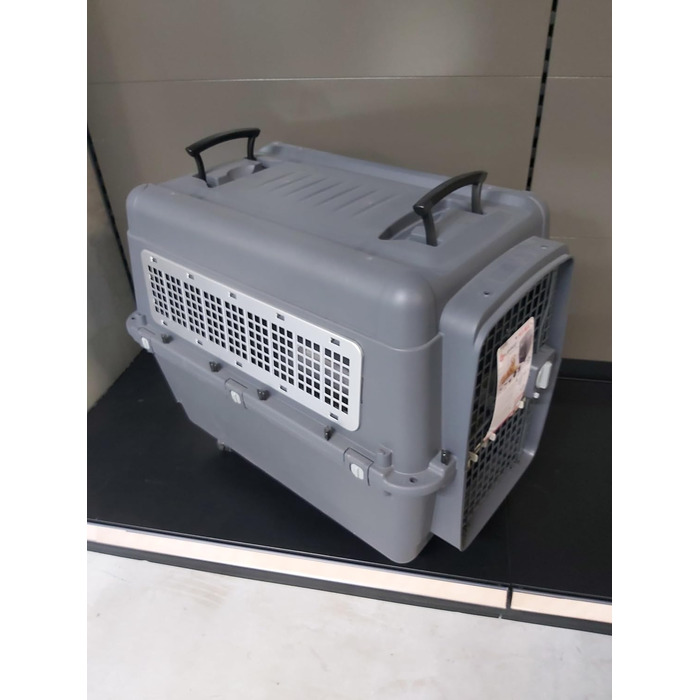 Клітка-переноска для собак Flamingo Lanta XL (60x92x69 см), темно-сірий колір | Безпечна, практична та комфортна