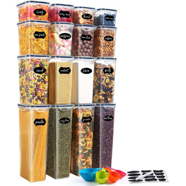 Набір контейнерів для зберігання YASHE 24 шт. з кришкою, герметичні, BPA-free, для сухих продуктів, крупи, борошна та цукру