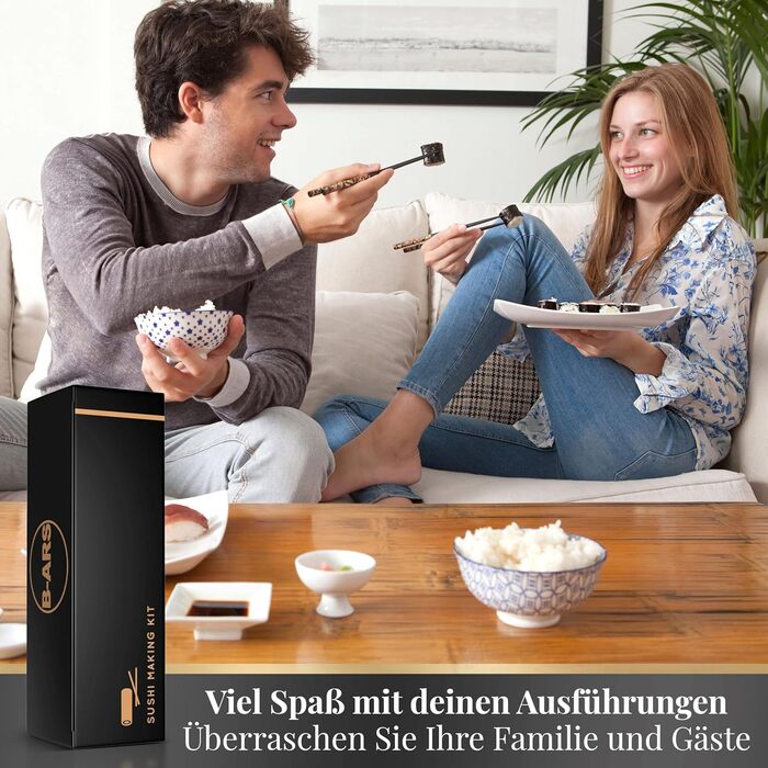 Набір для приготування суші B-ARS: повний комплект з бамбуковою килимком, антипригарним ножем та ложкою для рису – ідеально для початківців та професіоналів