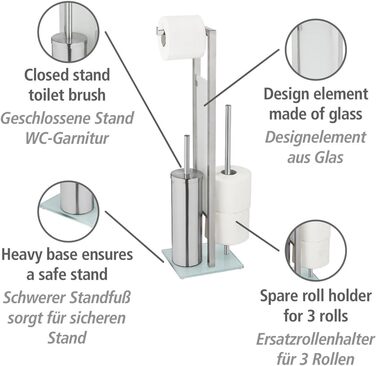 Набір для туалету WENKO Rivalta: настінний, з матової сталі, скло, чорний