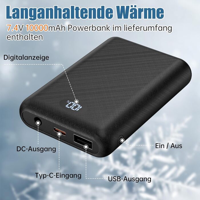 Обогреваемый жилет для мужчин и женщин с Powerbank 10000mAh, 3 режима температуры, для охоты, рыбалки, мотоцикла