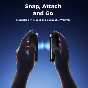 Електричні грілки для рук 2 шт. з RGB-підсвічуванням, 4 режими нагріву та цифровим дисплеєм, портативні міні-грілки для рук - подарунок для чоловіків та жінок