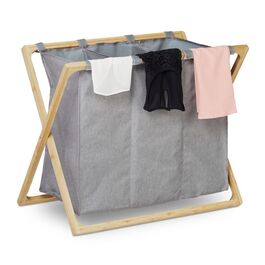 Relaxdays Laundry Sorter, 3 Compartments, Folding