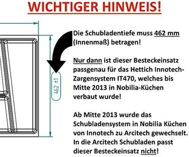 Органайзер для столових приборів ORGA-BOX II для шаф Nobilia 45 см (сірий, ширина 305 мм)