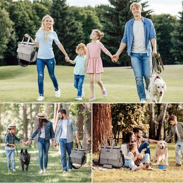 Modoker Airline Approved Pet Carrier & Travel Set - Dog & Cat Carrier Bag with Multifunction Pockets - Grey 6 Piece Set