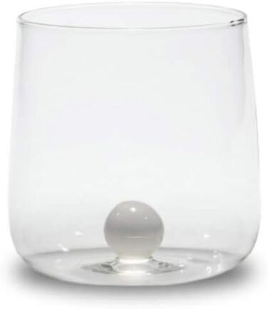 Zafferano Bilia Tumbler Set - 6 Water Glasses, transparent with a sphere in 6 different colors