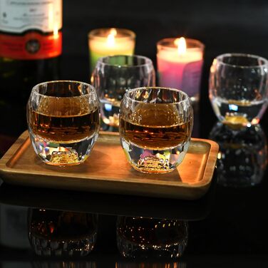 Набір келихів для шотів Crystal Shot, 6 шт, 15 мл, безсвинцеве скло, позолота 24К, для горілки, віскі, саке, текіли