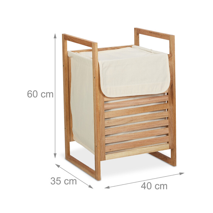 Relaxdays Walnut Laundry Basket with Lid