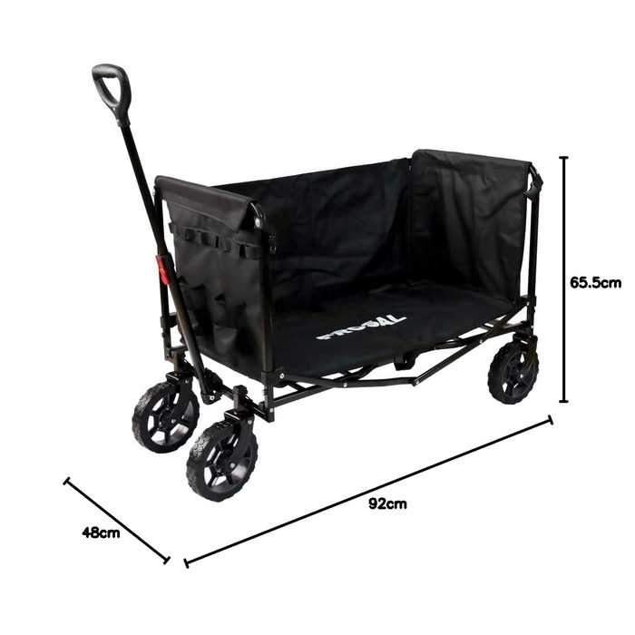 Фросал Візок для собак Бруно, чорний, складний | Транспортний візок для собак з легким доступом