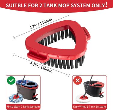 Змінна насадка для швабри O Cedar EasyWring Spin Mop, мікрофібра, трикутна з жорсткою щетиною, для ванної, кухні, басейну, скла та плитки, 2 шт.