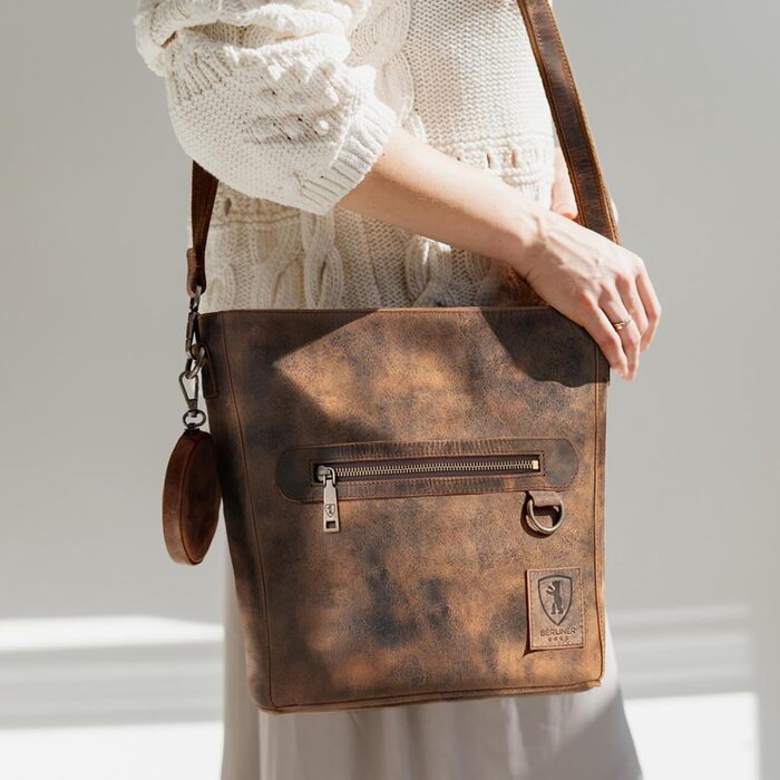 Сумка через плече Berliner Bags Siena Vintage з натуральної шкіри (Earth) - жіноча сумка-месенджер середнього розміру