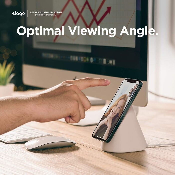 Підставка для зарядки iPhone Elago MS1 сумісна з MagSafe, Premium, Sandrosa (без зарядного пристрою)