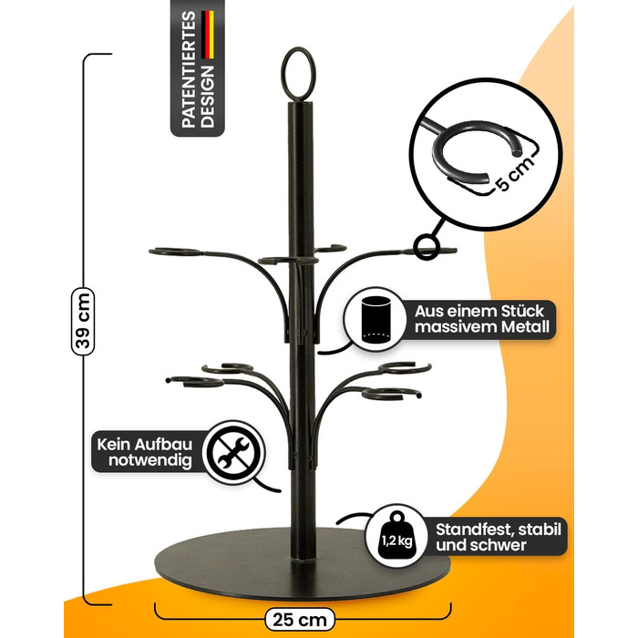 Стійка для коктейлів SpritzUpYourLife на 8 келихів - для Aperol, Sarti Rosa - вечірня декор, подарунок (чорний)