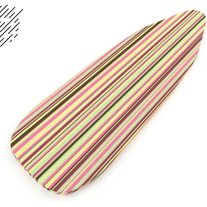 Оксамитовий чохол для прасувальної дошки Encasa XO 'Luxury Line' з товстою підкладкою (125x46 см) - заміна для дому та готелю, XL, мультисмугастий