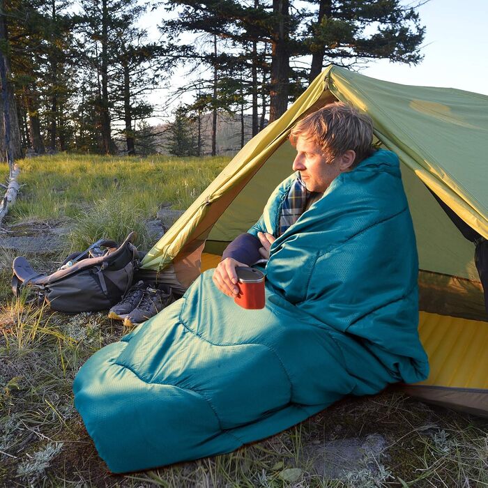 Спальний мішок Forceatt 3-4 сезони, -5°C, фланель та поліестер для дорослих, водонепроникний, теплий, для кемпінгу, відпочинку на природі та холодних умов. 10° поліестер, тафта, колір 