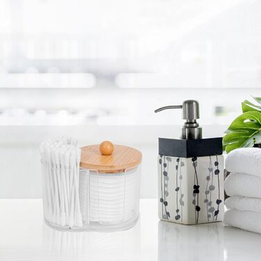 Організатор для ватних паличок та дисків, прозорий, для ванної кімнати