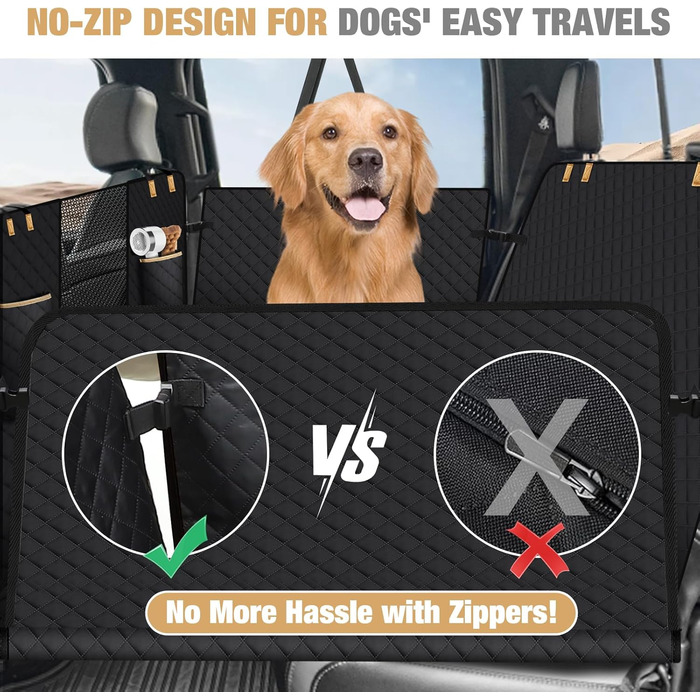 Накидка для собак у машину Lekeinchi - водовідштовхувальна, стійка до подряпин, з 6 дерев'яними планками та ременями безпеки, 140x77 см (чорний)