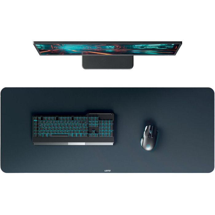 Leitz Великий килимок для миші для геймінгу, сірий, 100 x 40 см. Нековзне покриття, точне відстеження миші, легко миється. Підходить для офісу, дому та геймінгу.