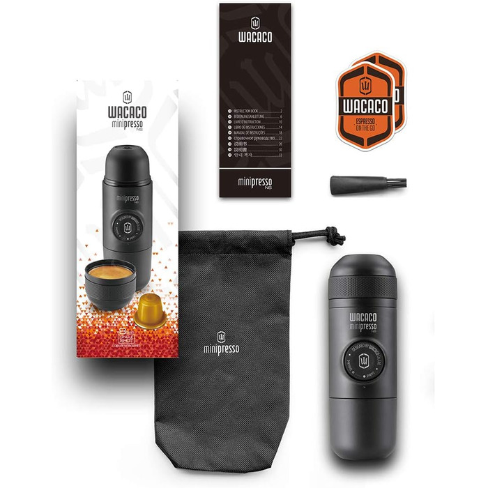 WACACO Minipresso NS, Portable Espresso Machine, Compatible with *Nespresso®* Capsules (Original capsules from NS and compatible products), Travel Coffee Machine, Manually Operated, perfect for hiking