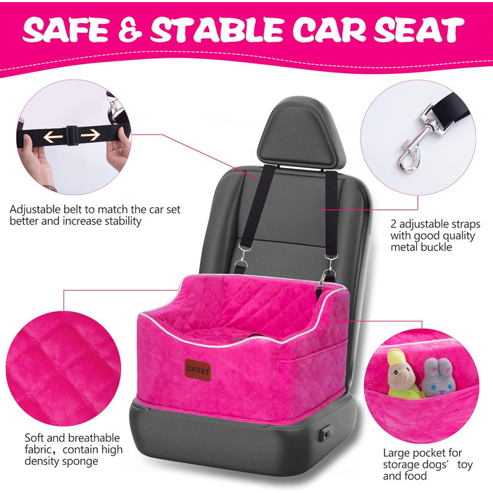 Автокрісло для собак - підняття для собак малого та середнього розміру (до 15,9 кг), знімний, миючий, з кишенями, оранжевий, універсальний розмір