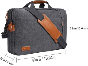 ESTARER Convertible Backpack Laptop Bag Shoulder Bag Messenger Bag 17/17.3 inch Multifunctional Bag for Business/School/Travel
